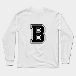 Initial Letter B - Varsity Style Design - Black text Long Sleeve T-Shirt